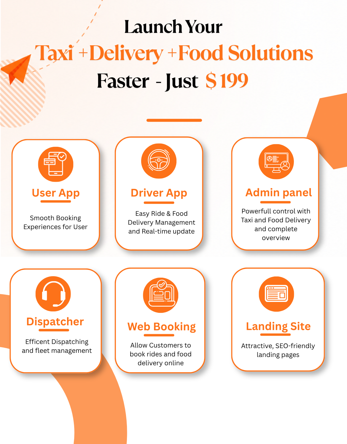 Launch Your Taxi, Delivery & Food Solutions